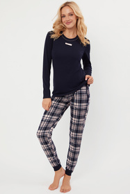 Italian Fashion Dona dł.r. dł.sp. Nocna piżama, granat/druk
