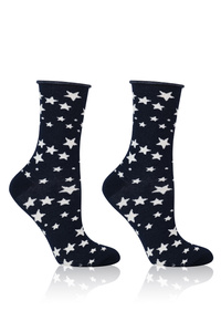 Italian Fashion Libra Skarpety za kostkę, granat/ecru