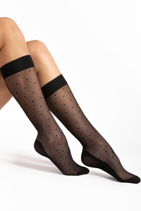 Fiore Dots Massage 20 DEN M2106 Wyrób pończoszniczy podkolanówki, black