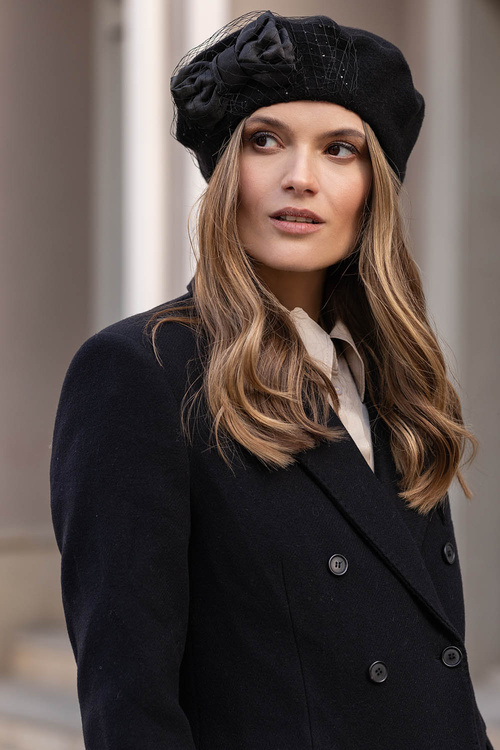 Vivisence 7081 Nakrycie głowy beret, czarny