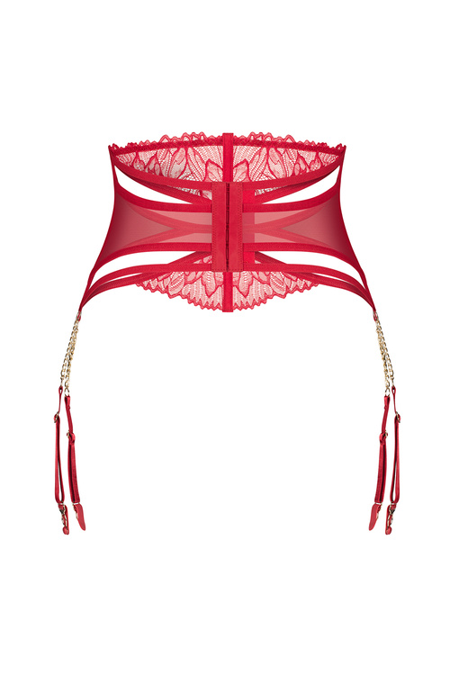 Obsessive Matildea garter belt Pas do pończoch wysoki, czerwony