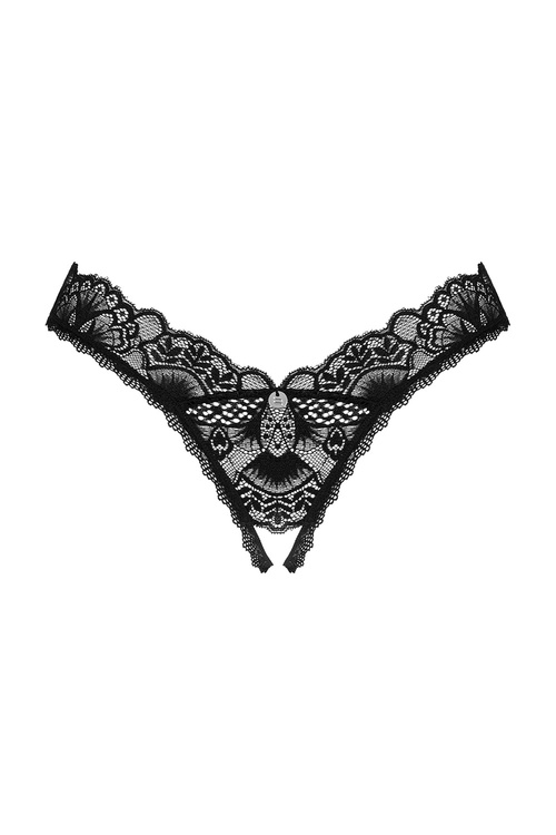 Obsessive Donna Dream crotchless thong Majtki stringi otwarte, czarny