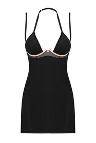 Obsessive Selinne chemise Nocna komplet koszulka + stringi, czarny