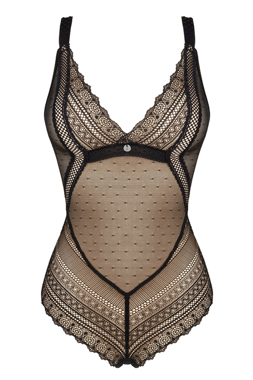 Obsessive Estiqua teddy Body sexy, czarny