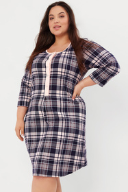 Italian Fashion Dona r.3/4 Nocna koszula, druk/granat