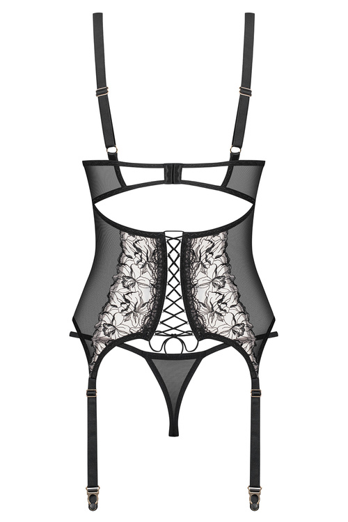 Obsessive Vila Blanes corset & thong Корсет сексуальні, чорний