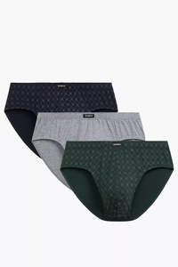 Atlantic 3MP-205 3-pack Majtki slipy, granat/szary/ciemnozielony