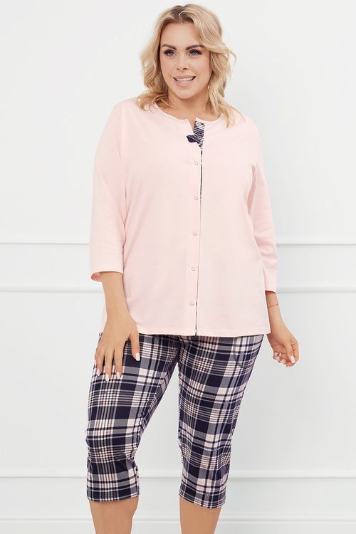 Italian Fashion Dona r.3/4 sp.3/4 Nocna piżama, łosoś/druk