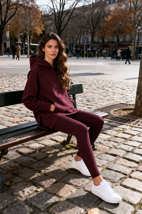 Vivisence 9207kmpl Komplet legginsy + bluza, bordowy