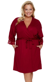 Doctor Nap SWW.7261 Nocna szlafrok, burgundy red