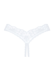 Obsessive Heavenlly crotchless thong Majtki stringi otwarte, biały