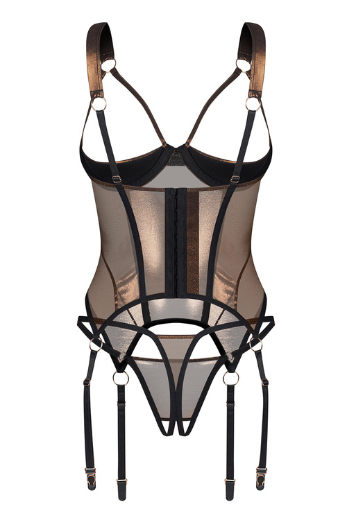 Obsessive Soranna corset & crotchless thong Gorset sexy, black