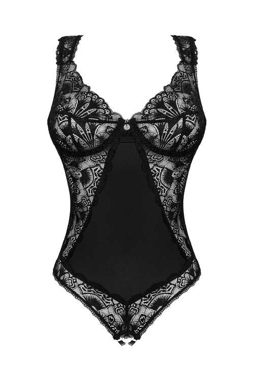 Obsessive Donna Dream crotchless teddy Body sexy, czarny