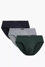 Atlantic 3MP-205 3-pack Majtki slipy, granat/szary/ciemnozielony