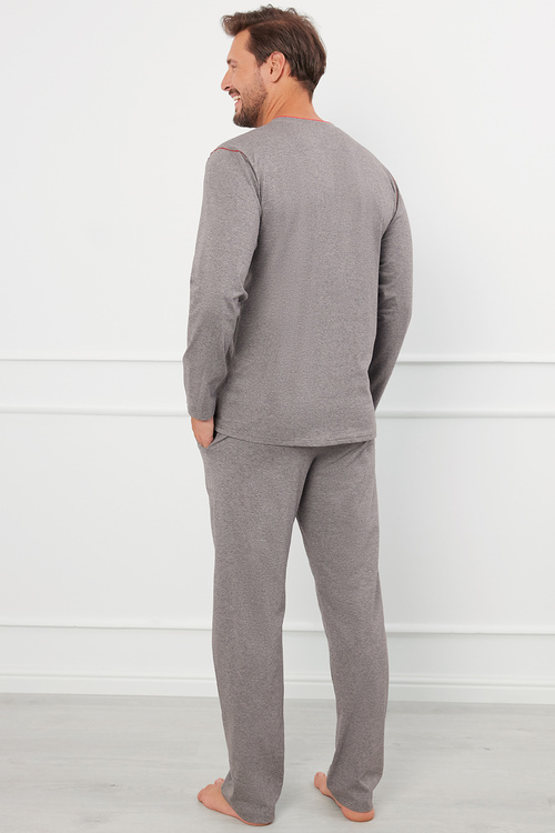 Italian Fashion Ludwik dł.r. dł.sp. Nocna piżama, śr.melanż