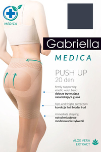 Gabriella Medica Push-up 20 Den Code 127 Wyrób pończoszniczy rajstopy, grafit
