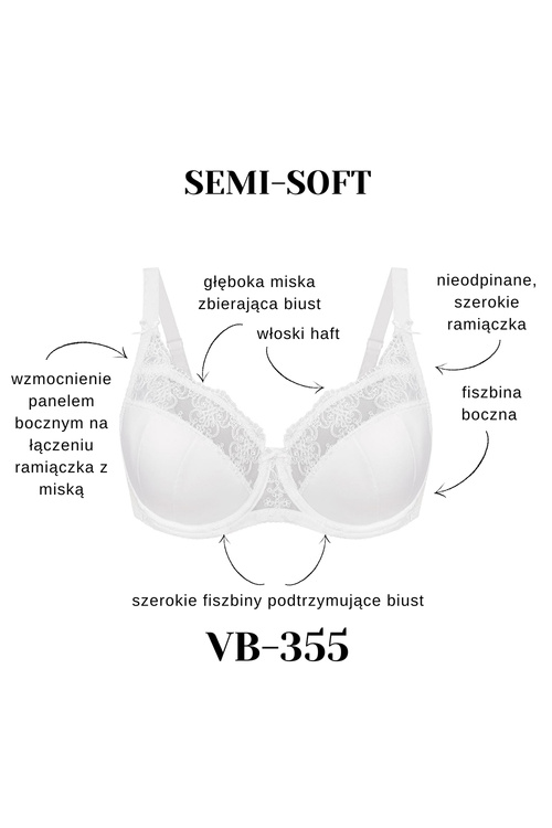 Vena VB-355 Biustonosz półusztywniany, biały