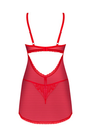 Obsessive Chilisa babydoll Nocna komplet koszulka + stringi, czerwony