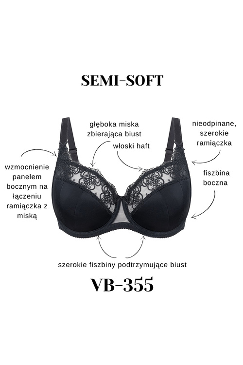 Vena VB-355 Biustonosz półusztywniany, czarny