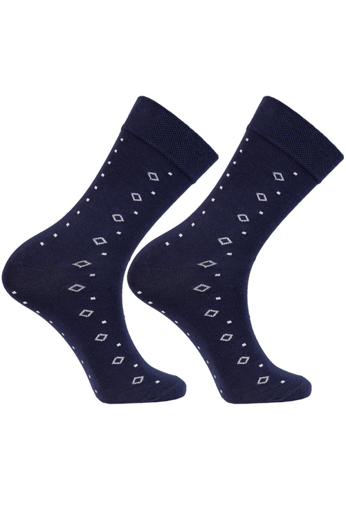 Moraj CML400-006 Skarpety za kostkę, patt 2-navy/kwadraty i romby