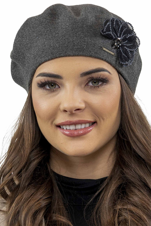 Vivisence 7036Kmpl Komplet beret+szalik, ciemnoszary