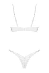 Obsessive Alissium 2-pcs set Nocna komplet biustonosz + stringi, white