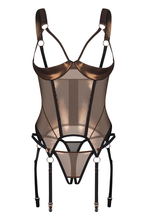 Obsessive Soranna corset & crotchless thong Gorset sexy, black