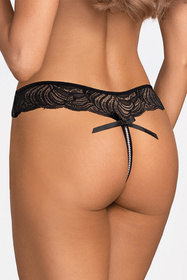 Obsessive Trinise crotchless thong Majtki stringi otwarte, black