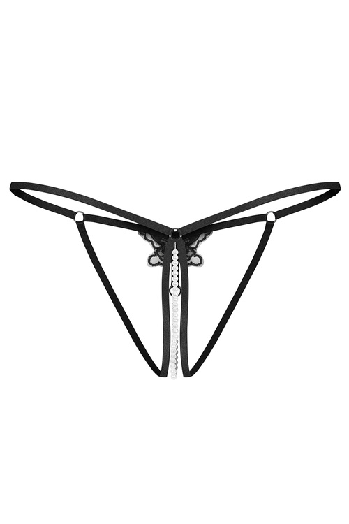 Obsessive Selisme crotchless thong Majtki stringi otwarte, black