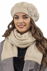 Vivisence 7037 Nakrycie głowy beret, beżowy
