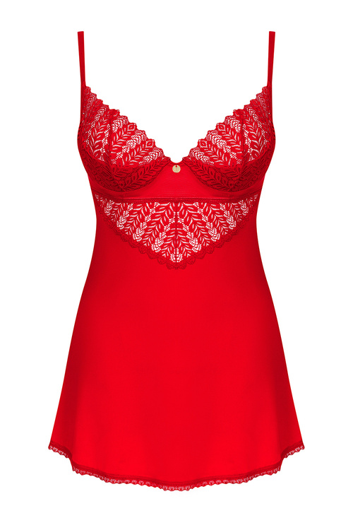 Obsessive Ingridia chemise Nocna komplet koszulka + stringi, czerwony