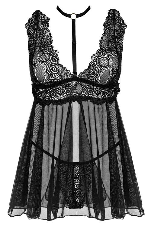 Beauty Night Milana babydoll BN6758 Нічна футболка, чорний