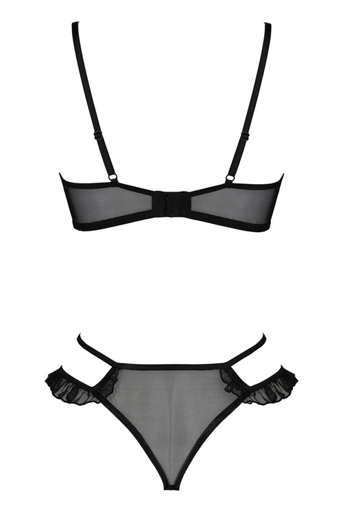 Avanua Odrevia set Nocna komplet biustonosz + stringi, black