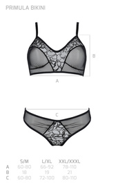 Passion Primula bikini Nocna komplet biustonosz + figi, black