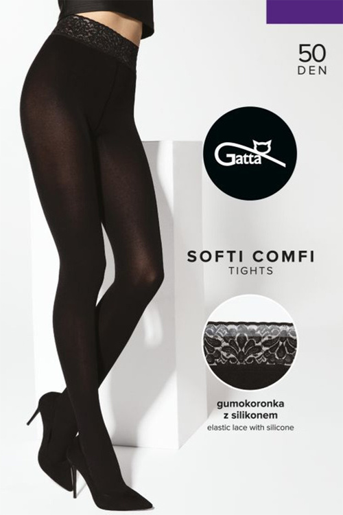 Gatta Softi-Comfi 50 DEN Wyrób pończoszniczy rajstopy, nero