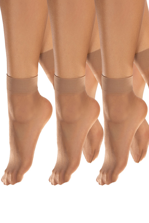 Vivisence 8300 3-pack Classic 20 DEN Wyrób pończoszniczy skarpetki, daino