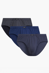 Atlantic 3MP-214 3-pack Majtki slipy, granat/ciemnoniebieski/denim