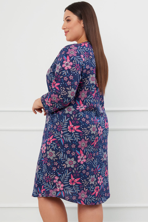 Italian Fashion Folk r.3/4 Nocna koszula, gdruk/granat