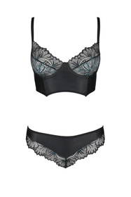 Passion Astrida bikini Nocna komplet biustonosz + stringi, black
