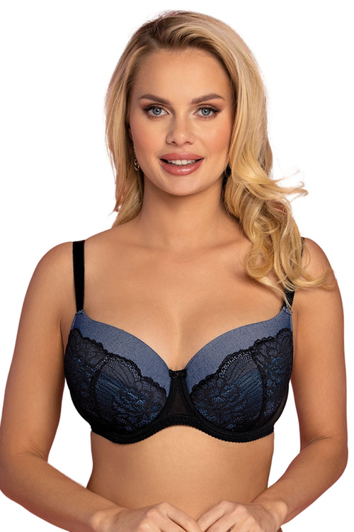 Vena VB-438 Biustonosz usztywniany, czarny-jeans