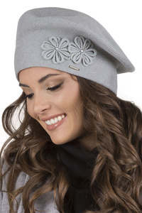 Vivisence 7007 Nakrycie głowy beret, jasnoszary