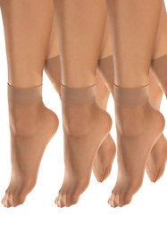 Vivisence 8300 3-pack Classic 20 DEN Wyrób pończoszniczy skarpetki, daino