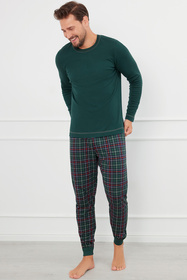 Italian Fashion Fogo dł.r. dł.sp. Nocna piżama, zielony/druk