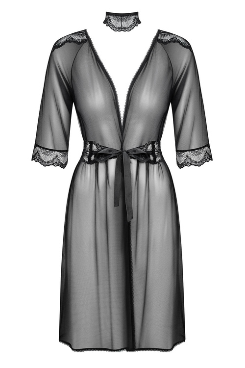 Obsessive Lucita peignoir Nocna peniuar, czarny