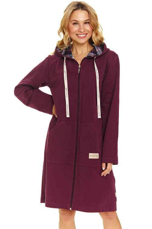Doctor Nap SMZ.7107 Nocna szlafrok, burgundy