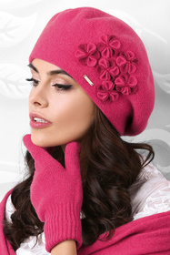 Kamea Gorycja Nakrycie głowy beret, malina
