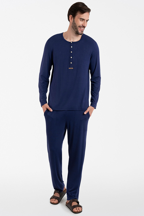 Italian Fashion Amigo dł.r. dł.sp. Nocna piżama, granat